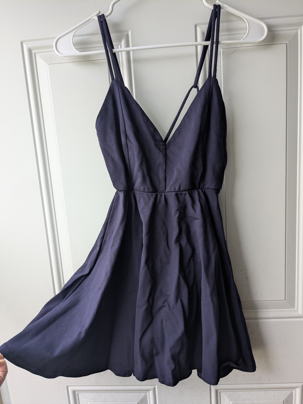 Women's Navy V-Neck Spaghetti Strap Dress